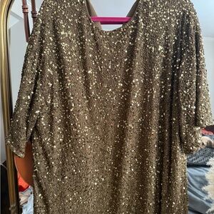 Nasty Gal Shimmering Gold Sequin Dress